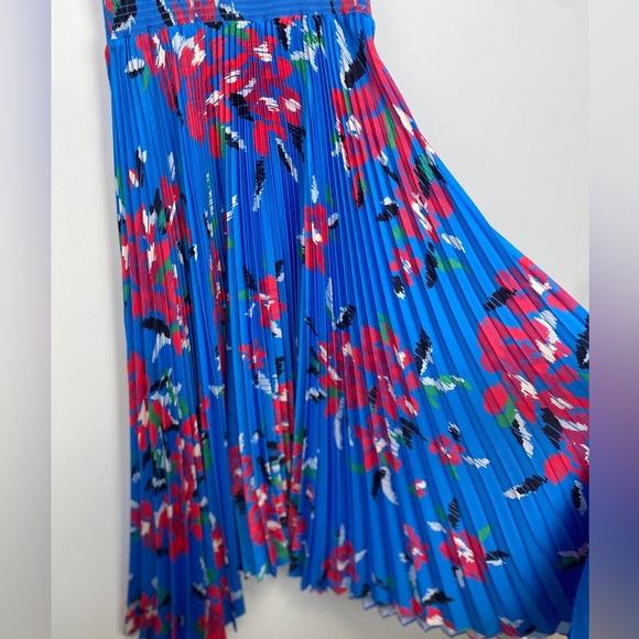 A.L.C. Renzo  Floral Pleated Midi Dress in Blue Size 8 Feminine Cocktail Party - Picture 10 of 10